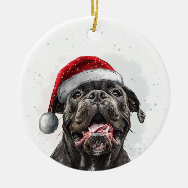 Ornamento De Cerâmica Cane Corso Dog Christmas Personalized (Frente)