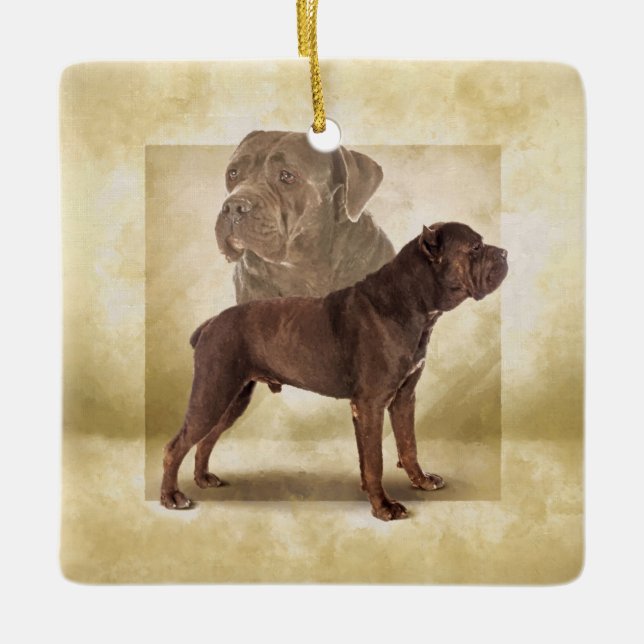 Ornamento De Cerâmica Cane Corso - Mastiff Italiano (Frente)