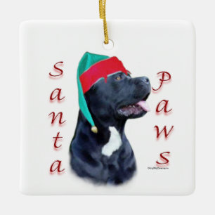 Ornamento De Cerâmica Cane Corso Papai noel Paws