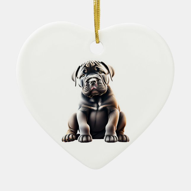 Ornamento De Cerâmica Cane Corso Personalizado (Frente)