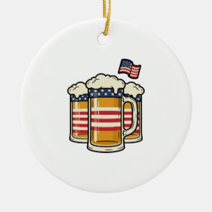 Ornamento De Cerâmica Caneca de Cerveja Patriótica Design Vetorial Vinta