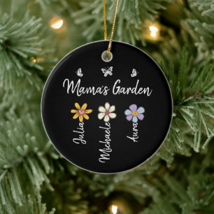 Ornamento De Cerâmica Caneca de Flor de Nascimento Personalizada com Nom