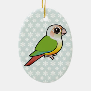 Ornamento De Cerâmica Canela Conure Verde-cheeked de Birdorable