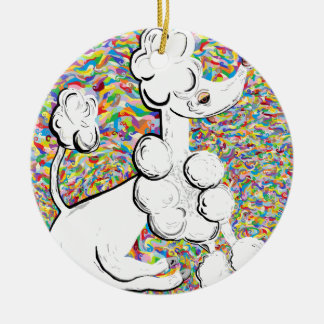 Ornamento De Cerâmica Caniche branca