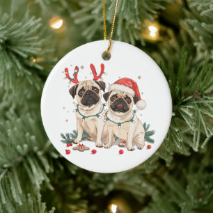 Ornamento De Cerâmica Caninos de Natal