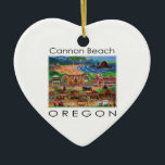 Ornamento De Cerâmica Cannon Beach ~ Oregon<br><div class="desc">Não seria verão sem visitar a encantadora cidade de Cannon Beach, Oregon. A praia de Cannon está cheia dos sons do Oceano Pacífico contra Haystack Rock. A cidade possui excelentes restaurantes, uma comunidade de arte vibrante, e butiques quentes e incomuns. Uma obrigação para qualquer um que visite o noroeste do...</div>