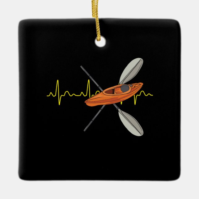 Ornamento De Cerâmica Canoagem de Kayaking (Frente)