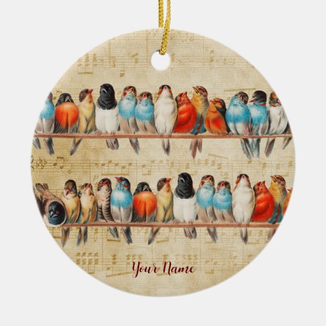 Ornamento De Cerâmica Cantando e Cortando (Frente)