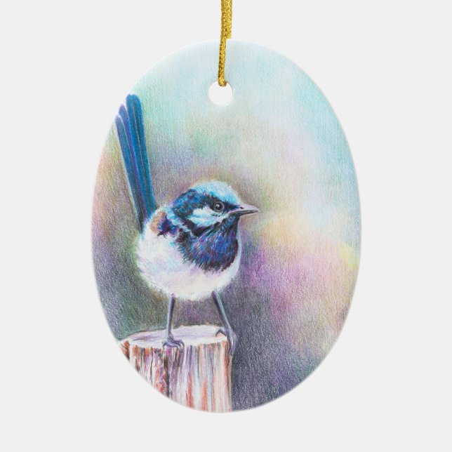 Ornamento De Cerâmica Cantando no Novo Dia - (Frente)