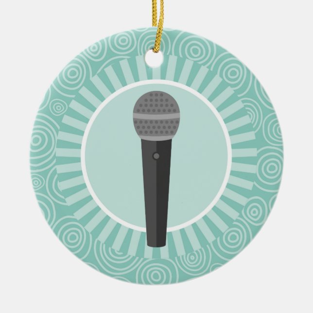Ornamento De Cerâmica Cantor de Turiquoise Swirl (Frente)