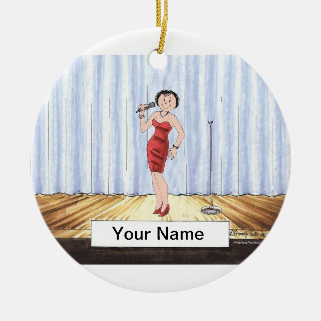 Ornamento De Cerâmica Cantor - fêmea (Frente)