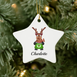 Ornamento De Cerâmica Cantora de Natal Festiva, Festiva, Custa Personali