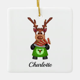 Ornamento De Cerâmica Cantora de Natal Festiva, Festiva, Custa Personali