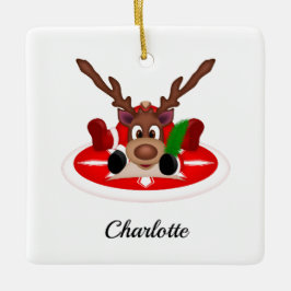 Ornamento De Cerâmica Cantora de Natal Festiva, Festiva, Custa Personali