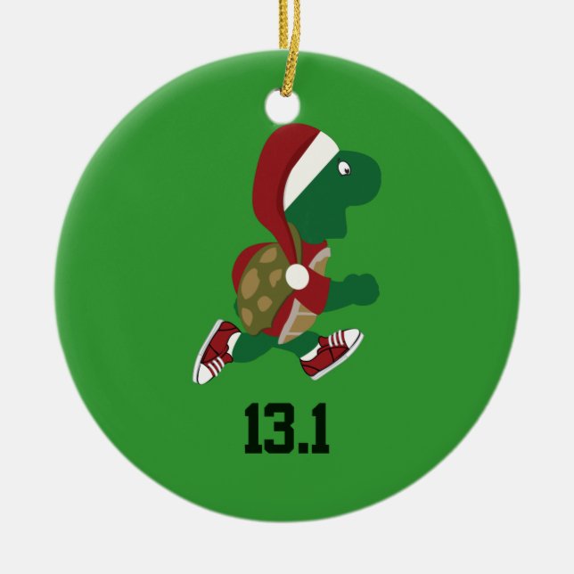 Ornamento De Cerâmica Cantora de Tartaruga de Natal 13.1 (Frente)