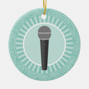 Ornamento De Cerâmica Cantora de Turiquoise Swirl