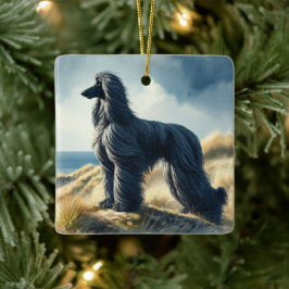 Ornamento De Cerâmica Cão Afegão