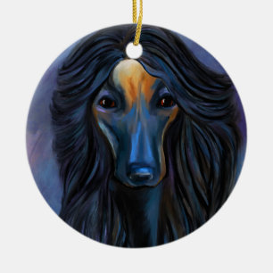 Ornamento De Cerâmica Cão Afegão  