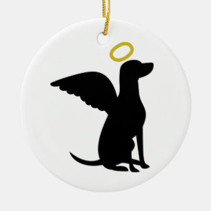 Ornamento De Cerâmica Cão Anjo