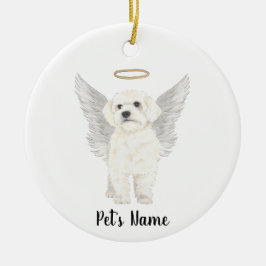 Ornamento De Cerâmica Cão Bichon Havanês Maltês Simpatia Memorial 