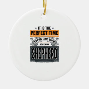 Ornamento De Cerâmica Cão Boêmio Vintage Pastor Tipografia Amante de Cãe