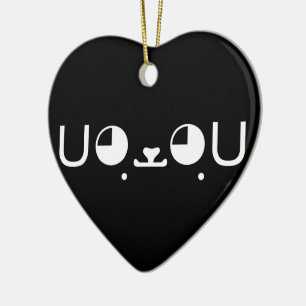 Ornamento De Cerâmica Cão Cachorro Cachorro Japonês Kaomoji Emoticon