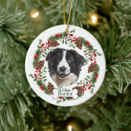 Ornamento De Cerâmica cão-cola-fronteira Pet Personalizado