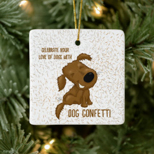 Ornamento De Cerâmica Cão Confetti Shedch Cão