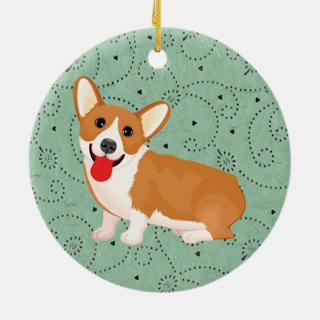 Ornamento De Cerâmica cão-corgi (Traseira)