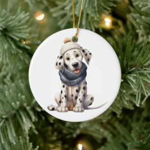 Ornamento De Cerâmica Cão Dalmaciano Personalizado