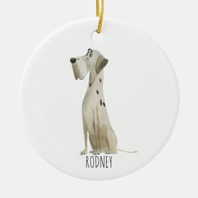 Ornamento De Cerâmica Cão Dalmatiano (Frente)