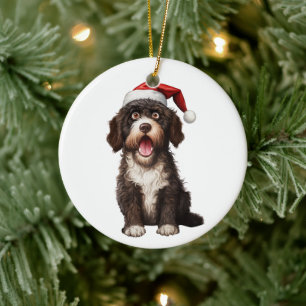 Ornamento De Cerâmica Cão de Água Português Divertido Personalizado