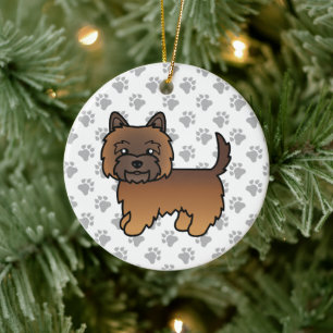 Ornamento De Cerâmica Cão-de-Cartoon de Coroa Vermelha Cairn Terrier