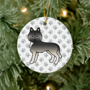 Ornamento De Cerâmica Cão-de-Cartoon Gouti Siberian Husky Cute