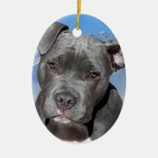 Ornamento De Cerâmica Cão de filhote de cachorro de Pitbull Terrier do