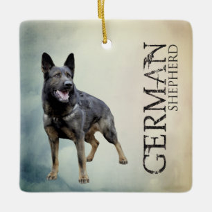 Ornamento De Cerâmica Cão de german shepherd de trabalho - GSD