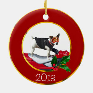Ornamento De Cerâmica Cão de Jack Russell Terrier