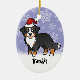 Ornamento De Cerâmica Cão de Montanha de Berna de Natal