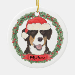 Ornamento De Cerâmica Cão de Montanha Entlebucher Personalizado