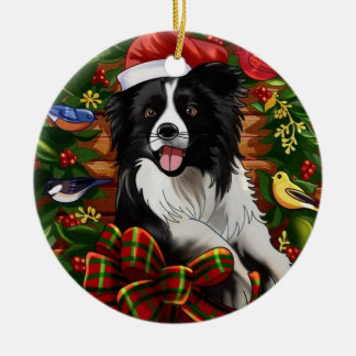 Ornamento De Cerâmica Cão de Natal