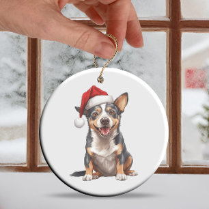 Ornamento De Cerâmica Cão de Natal Personalizado Cão de Gado Australiano