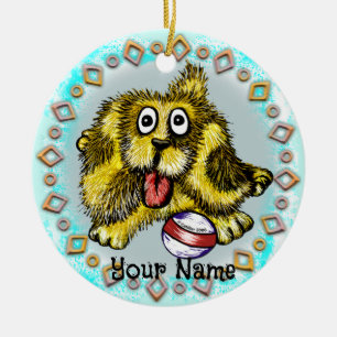 Ornamento De Cerâmica Cão de Tempo de Reprodução