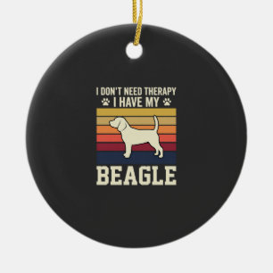 Ornamento De Cerâmica Cão de Terapia Beagle Vintage Retro