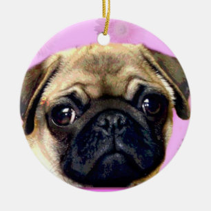 Ornamento De Cerâmica Cão do Pug