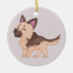 Ornamento De Cerâmica Cão German shepherd Kawaii