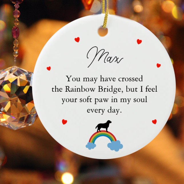 Ornamento De Cerâmica Cão Labrador Memorial Personalizado (Criador carregado)