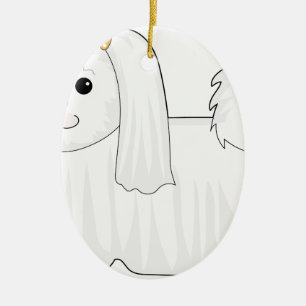 Ornamento De Cerâmica Cão maltês