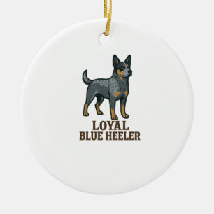 Ornamento De Cerâmica Cão Pastor Australiano Leal Blue Heeler