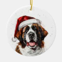 Ornamento De Cerâmica Cão São Bernardo Natal Personalizado