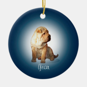 Ornamento De Cerâmica Cão Shar Pei